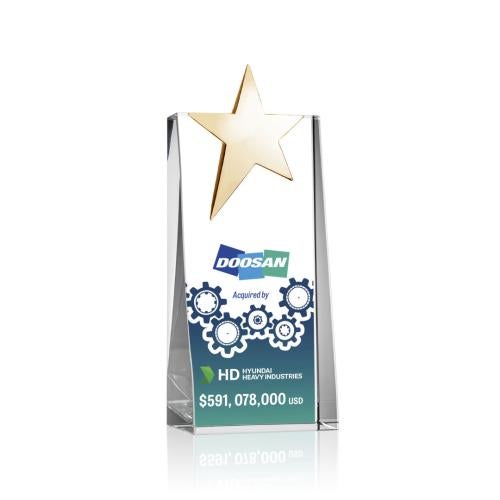 Recognition Awards - Crystal Awards - Fanshaw Gold Star VividPrint™ Award