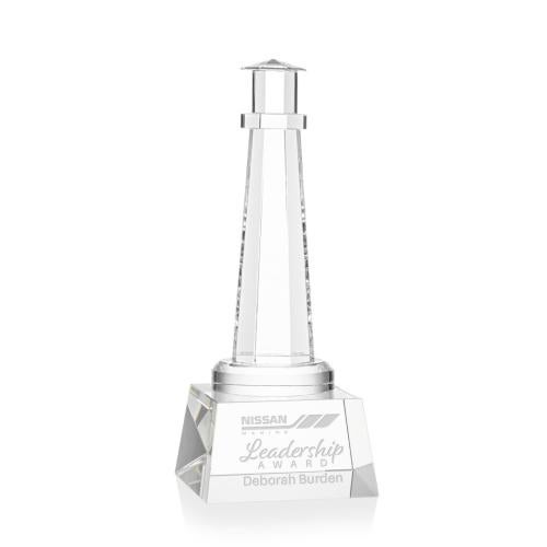 Recognition Awards - Crystal Awards - Lighthouse Award on Robson Base - Clear