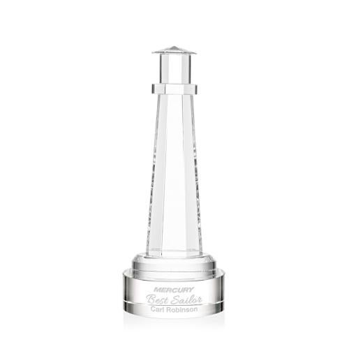 Recognition Awards - Crystal Awards - Lighthouse Award on Stanrich Base - Clear