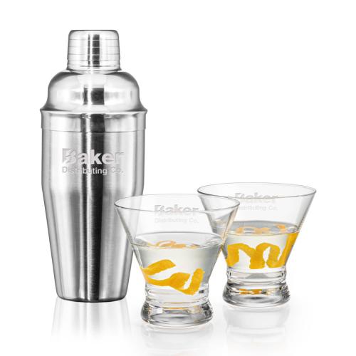 Corporate Gifts - Barware - Glasses Sets - Connoisseur Shaker & Rideau Martini Set