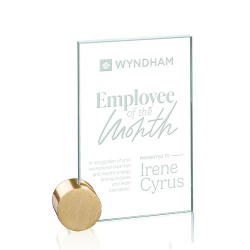 Recognition Awards - Glass Awards - Bermuda Award - Jade/Gold Circle