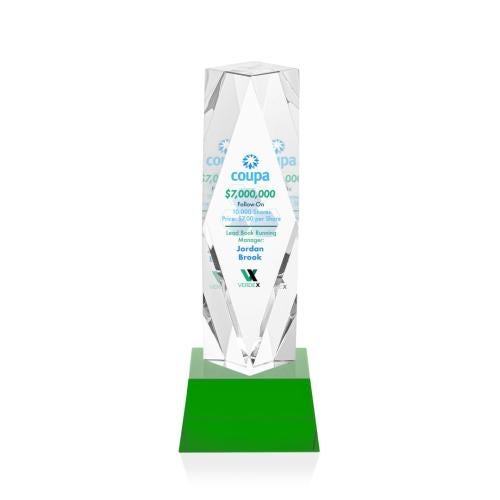 Recognition Awards - Crystal Awards - Toscana VividPrint™ Award on Base - Green