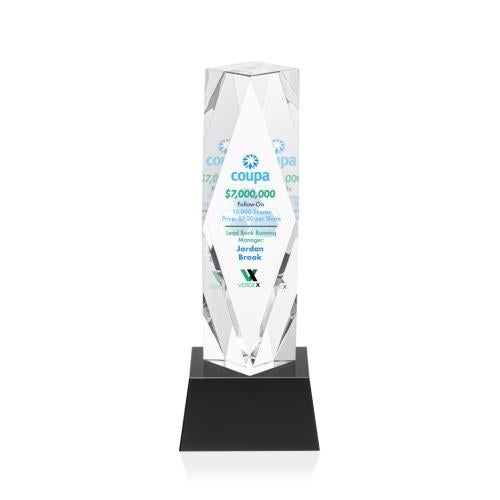 Recognition Awards - Crystal Awards - Toscana VividPrint™ Award on Base - Black