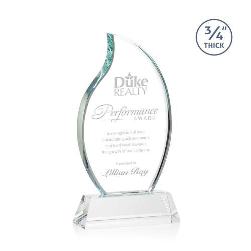 Recognition Awards - Crystal Awards - Croydon Flame Award on Newhaven Base - Clear