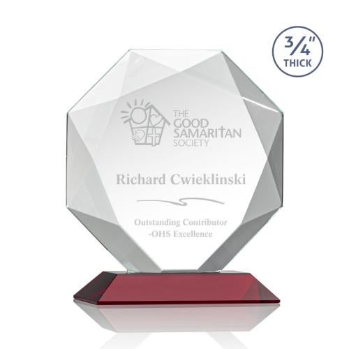 Recognition Awards - Crystal Awards - Bradford Award - Red