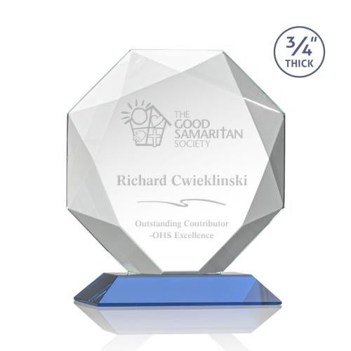 Recognition Awards - Crystal Awards - Bradford Award - Sky Blue