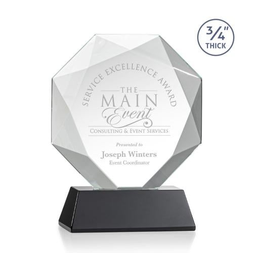 Recognition Awards - Crystal Awards - Bradford Award on Newhaven Base - Black