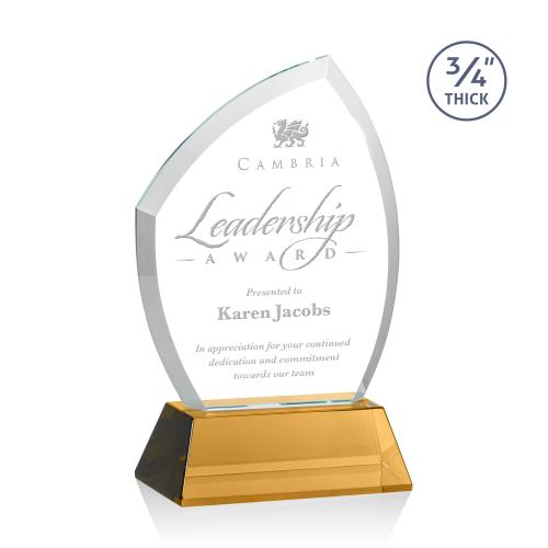 Recognition Awards - Crystal Awards - Daltry Award on Newhaven Base - Amber
