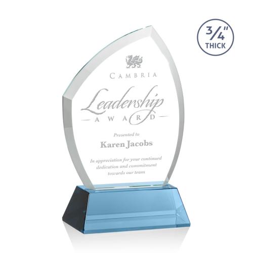 Recognition Awards - Crystal Awards - Daltry Award on Newhaven Base - Sky Blue