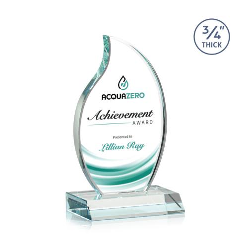 Recognition Awards - Crystal Awards - Croydon Flame VividPrint™ Award - Clear