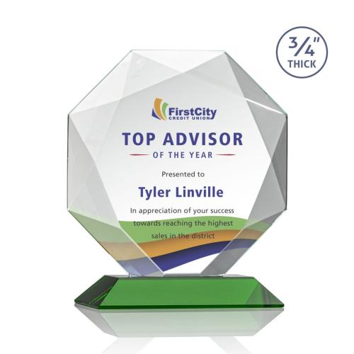 Recognition Awards - Crystal Awards - Bradford VividPrint™ Award - Green