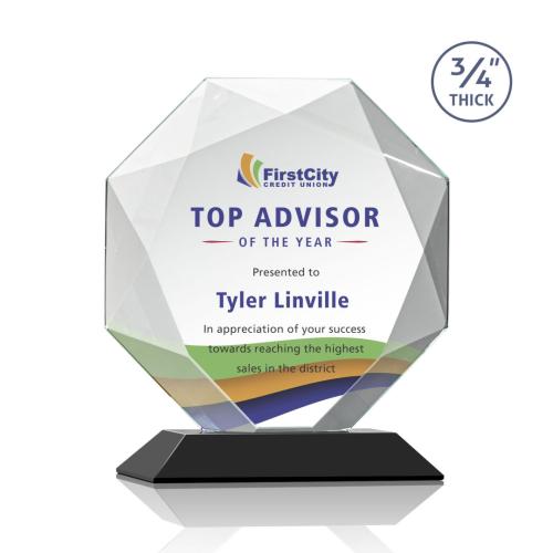 Recognition Awards - Crystal Awards - Bradford VividPrint™ Award - Black