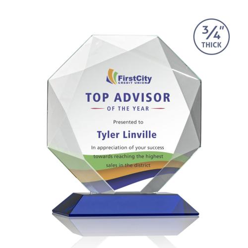 Recognition Awards - Crystal Awards - Bradford VividPrint™ Award - Blue