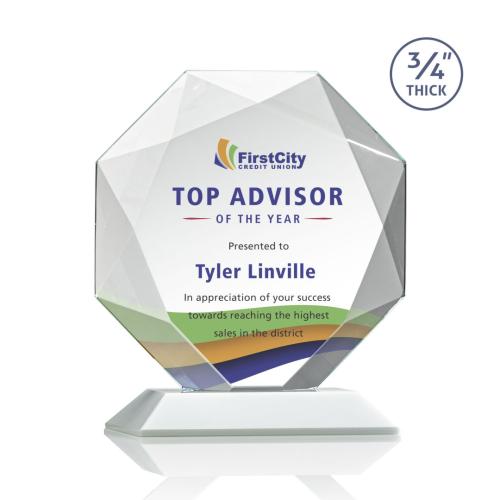 Recognition Awards - Crystal Awards - Bradford VividPrint™ Award - White