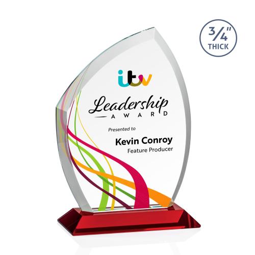 Recognition Awards - Crystal Awards - Daltry VividPrint&trade; Award - Red