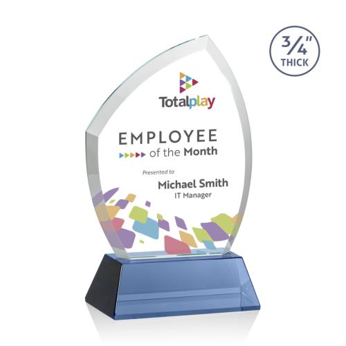 Recognition Awards - Crystal Awards - Daltry VividPrint™ Award on Newhaven Base - Blue