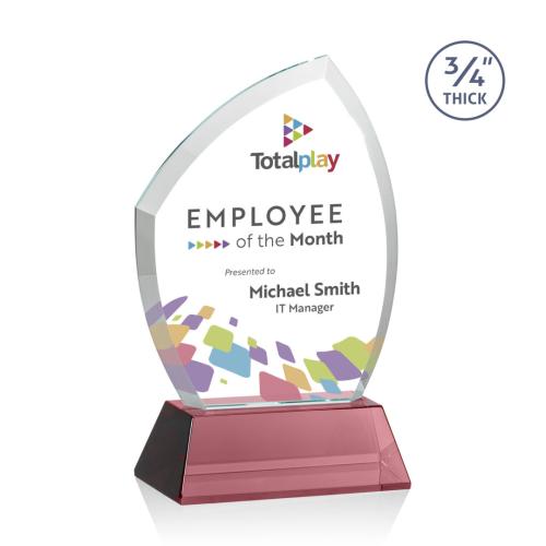 Recognition Awards - Crystal Awards - Daltry VividPrint™ Award on Newhaven Base - Red
