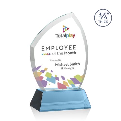 Recognition Awards - Crystal Awards - Daltry VividPrint™ Award on Newhaven Base - Sky Blue