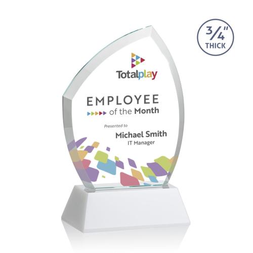 Recognition Awards - Crystal Awards - Daltry VividPrint™ Award on Newhaven Base - White