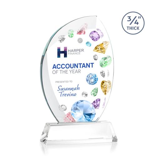 Recognition Awards - Crystal Awards - Wichita VividPrint™ Award on Newhaven Base - Clear