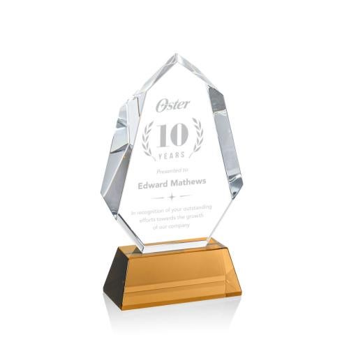 Recognition Awards - Crystal Awards - Norwood Award on Newhaven Base - Amber