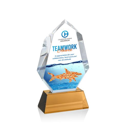 Recognition Awards - Crystal Awards - Norwood VividPrint™ Award on Newhaven Base - Amber