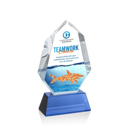 Recognition Awards - Crystal Awards - Norwood VividPrint™ Award on Newhaven Base - Blue