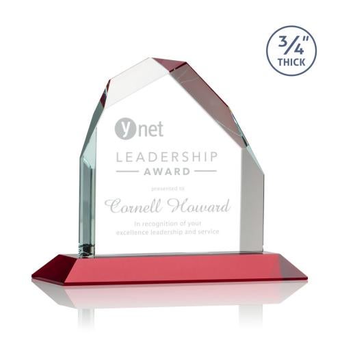 Recognition Awards - Crystal Awards - Austere Peak Award - Red 