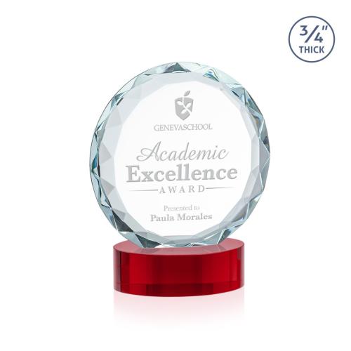 Recognition Awards - Crystal Awards - Centura Award on Alberton Base - Red