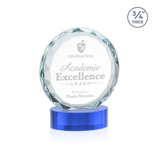 Recognition Awards - Crystal Awards - Centura Award on Alberton Base - Sky Blue