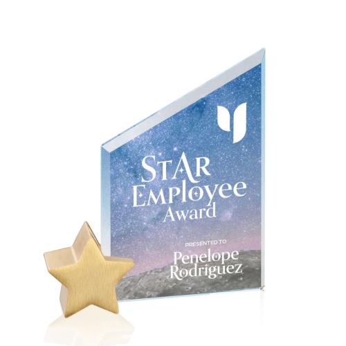 Recognition Awards - Crystal Awards - Cooper VividPrint™ Award -  Starfire/Gold Star