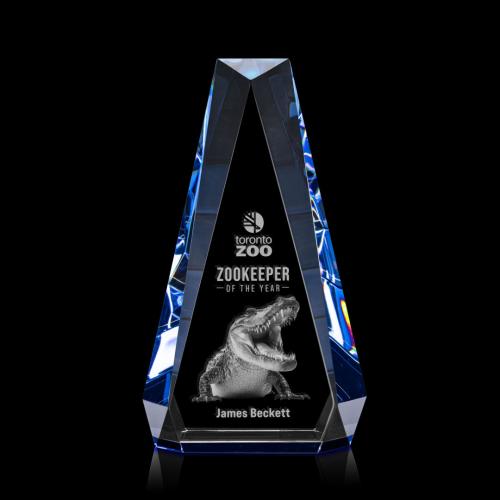 Recognition Awards - Crystal Awards - Carmel 3D Award - Blue
