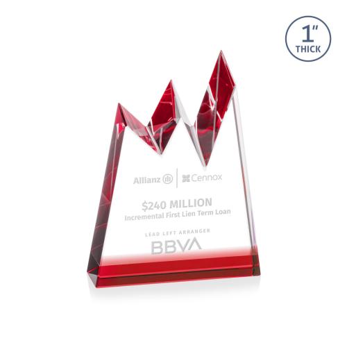 Recognition Awards - Crystal Awards - Alpine Award - Red