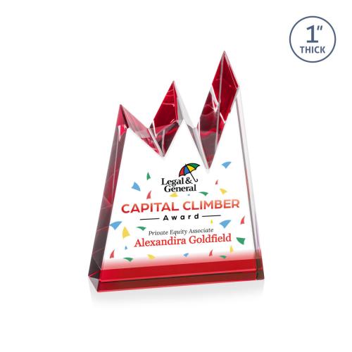 Recognition Awards - Crystal Awards - Alpine VividPrint™ Award - Red