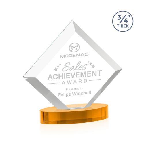 Recognition Awards - Crystal Awards - Belaire Award on Alberton Base - Amber