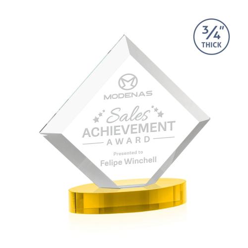 Recognition Awards - Crystal Awards - Belaire Award on Alberton Base - Gold