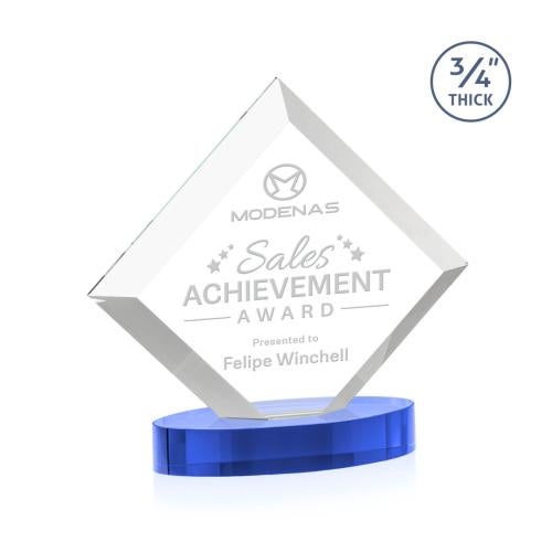 Recognition Awards - Crystal Awards - Belaire Award on Alberton Base - Sky Blue