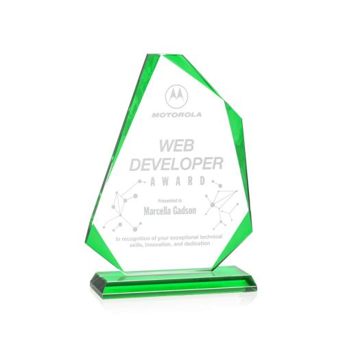 Recognition Awards - Crystal Awards - Hillmont Award - Green