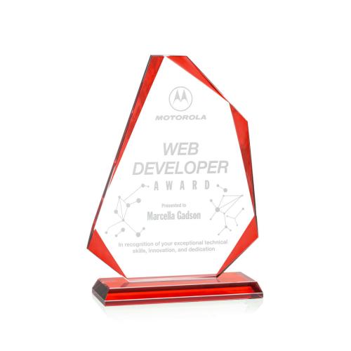 Recognition Awards - Crystal Awards - Hillmont Award - Red