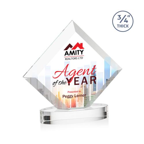 Recognition Awards - Crystal Awards - Belaire VividPrint™ Award on Alberton Base - Clear