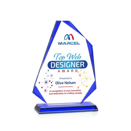 Recognition Awards - Crystal Awards - Hillmont VividPrint™ Award - Blue