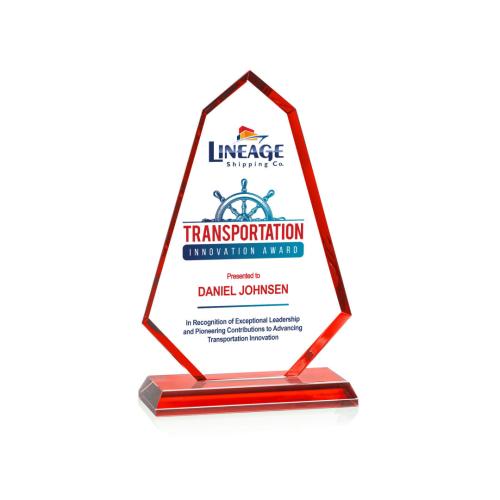 Recognition Awards - Crystal Awards - Pearson VividPrint™ Award - Red