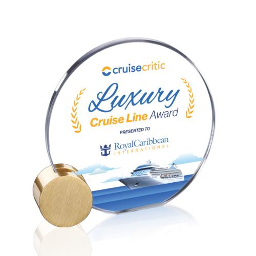 Recognition Awards - Crystal Awards - Verdunn VividPrint™ Award - Starfire/Gold Circle