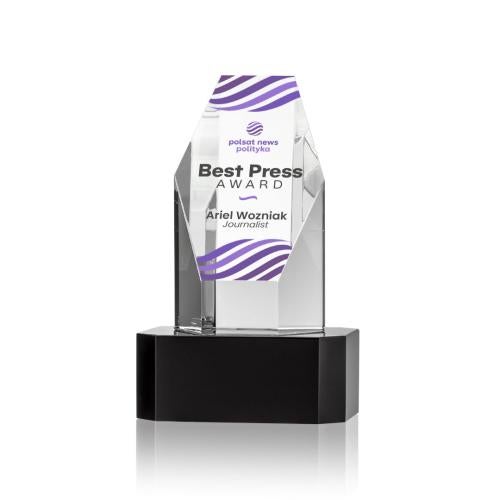 Recognition Awards - Crystal Awards - Ashford VividPrint™ Award on Base - Black