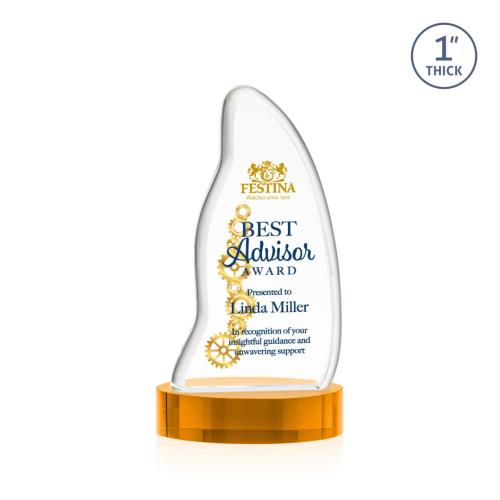 Recognition Awards - Crystal Awards - Beauford VividPrint&trade; Award on Base - Amber