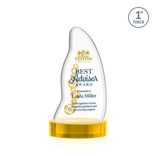 Recognition Awards - Crystal Awards - Beauford VividPrint&trade; Award on Base - Gold