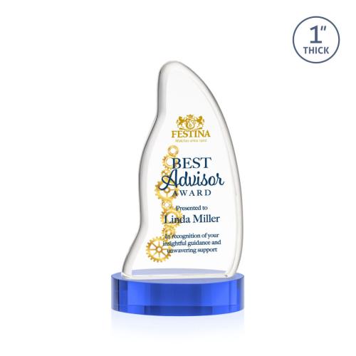 Recognition Awards - Crystal Awards - Beauford VividPrint&trade; Award on Base - Sky Blue