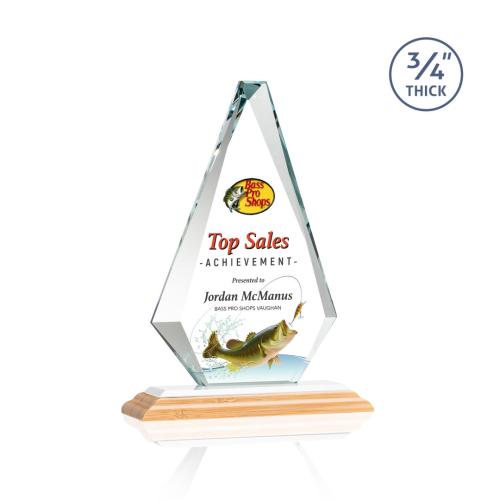 Recognition Awards - Crystal Awards - Windsor VividPrint™ Award - Bamboo/White