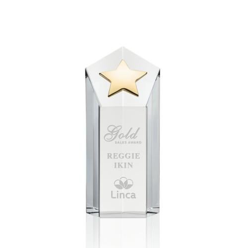 Recognition Awards - Crystal Awards - Dorchester Gold Star Award - Clear