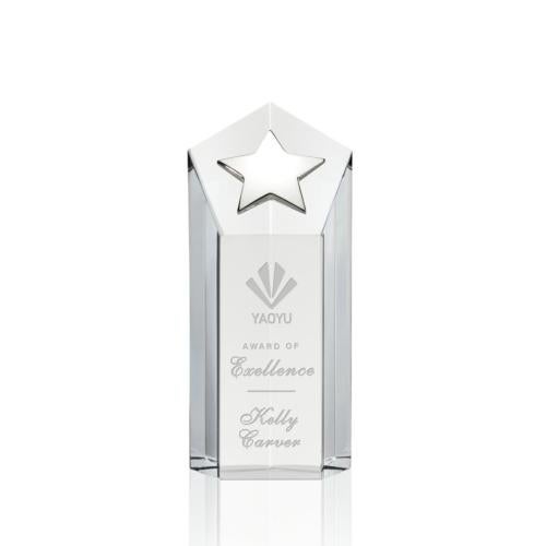 Recognition Awards - Crystal Awards - Dorchester Silver Star Award - Clear